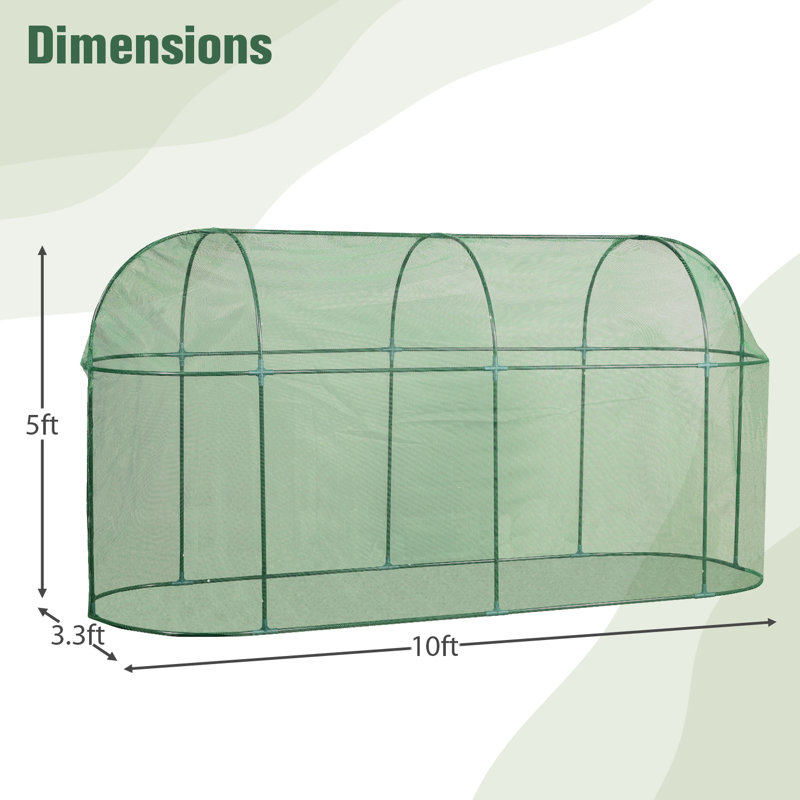 Aoodor Crop Cage 10' x 3.3' x 5' Plant Protection Tent, Fruit Cage Netting Cover & Reviews Wayfair